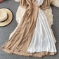 Cute A line color block dress  421