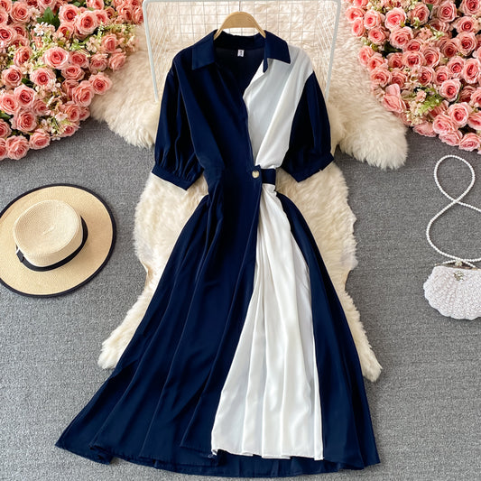 Süßes A-Linien-Farbblockkleid 421
