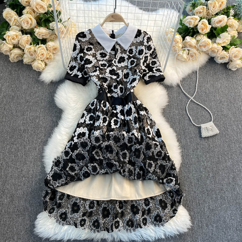 Cute lace short A line dress fashion dress  426