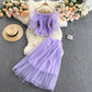 Cute tulle two pieces dress fashion dress  631