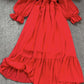 A-Linie Chiffon Langarmkleid Modekleid 644