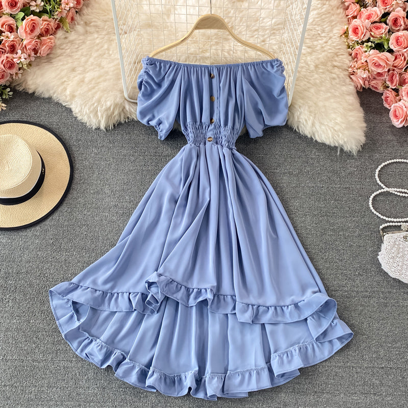Cute A line high low dress fashion dress  622