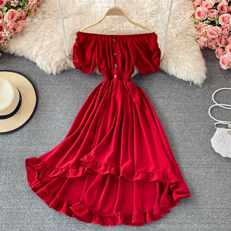 Cute A line high low dress fashion dress  622