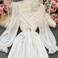 A-Linie Chiffon Langarmkleid Modekleid 644
