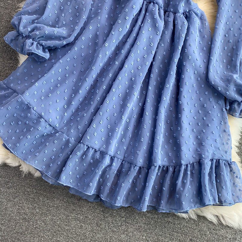 Cute v neck tulle short dress fashion dress  474