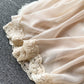 Sweet lace V-neck slim mid-length french gentle chiffon dress  609