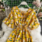 Cute v neck floral dress fashion dress  483