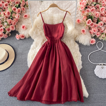 Red A line bow short dress fashion dress  495