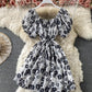 Cute A line floral dress fashion dress  691