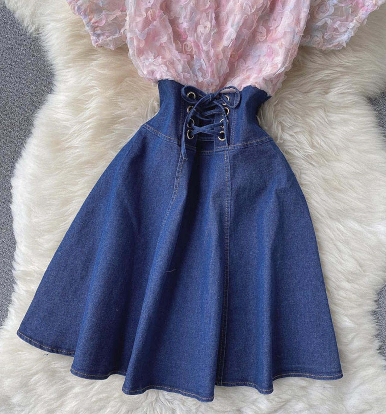 Lovely Aline patchwork dress  687