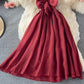 Red A line bow short dress fashion dress  495