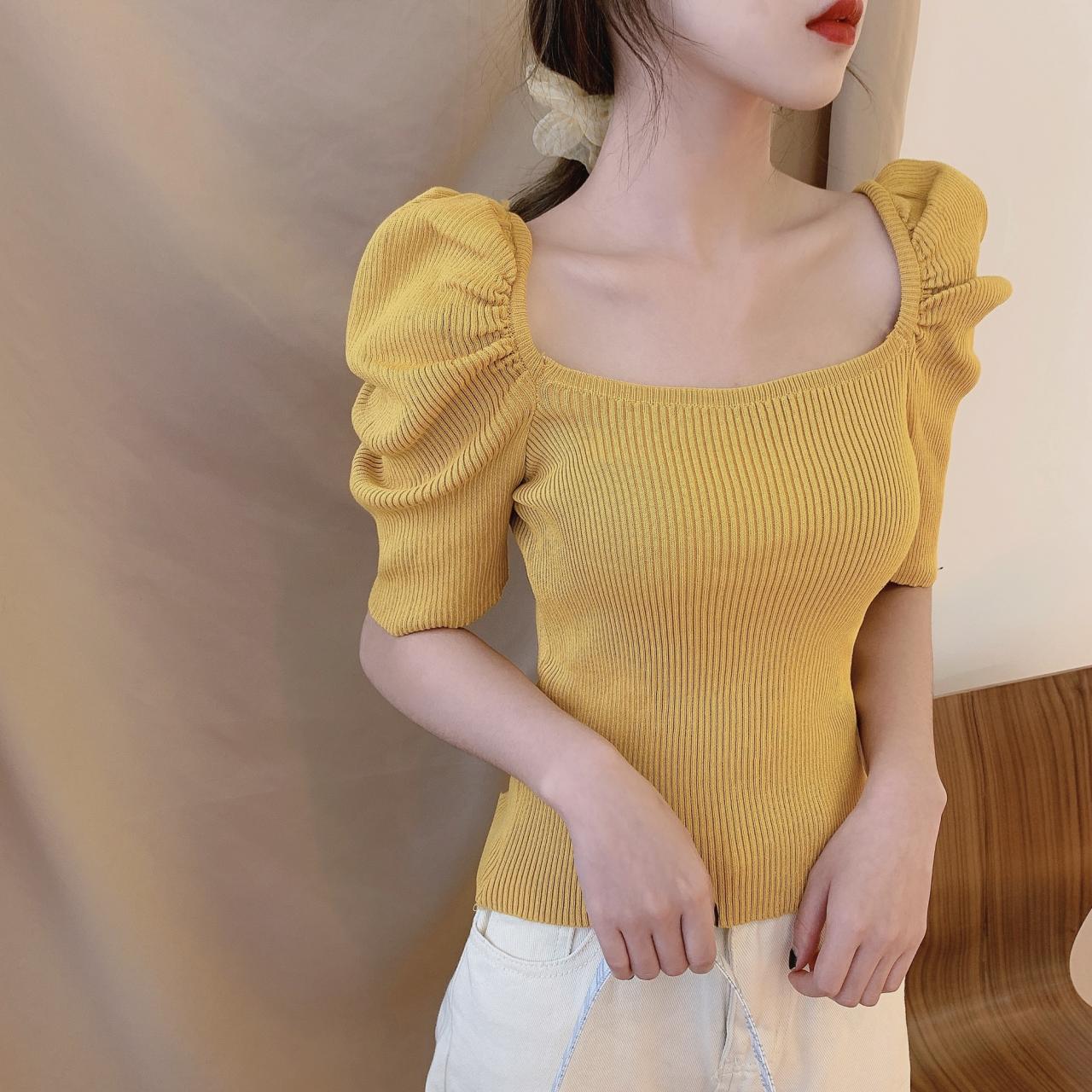 Süßes Rundhals-Stricktop 307