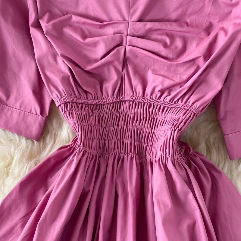 Cute A line v neck dress fashion dress  556