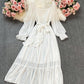A-Linie Chiffon Langarmkleid Modekleid 644