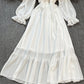 A-Linie Chiffon Langarmkleid Modekleid 644