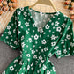 Cute V-neck flower dress fashion dress  573