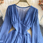 Cute v neck tulle short dress fashion dress  474