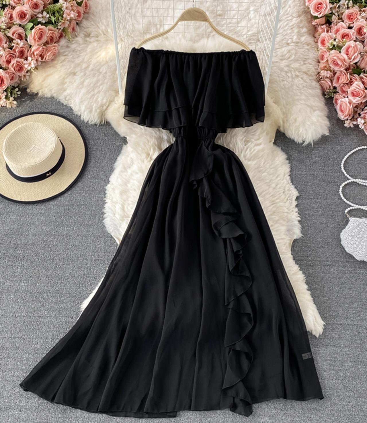 Cute A line off shoulder dress fashion dress  618