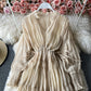 Cute A line v neck long dress fashion dress  456
