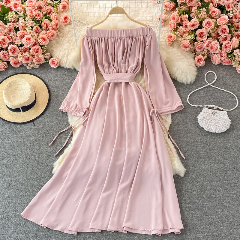 Robe mignonne à manches longues en coupe A, robe tendance 410
