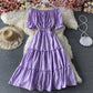 Cute A line off shoulder short dress fashion dress  590