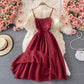 Red A line bow short dress fashion dress  495