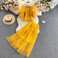 Sweet two-piece tulle dress  591