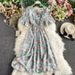 Cute v neck floral dress fashion dress  483