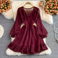 Cute v neck tulle short dress fashion dress  474
