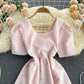 Cute A line short dress with bow  581
