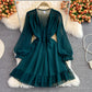 Cute v neck tulle short dress fashion dress  474