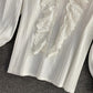 White lace tops long sleeve tops  346