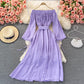 Robe mignonne à manches longues en coupe A, robe tendance 410