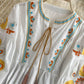Stylish embroidered puff sleeve top  383