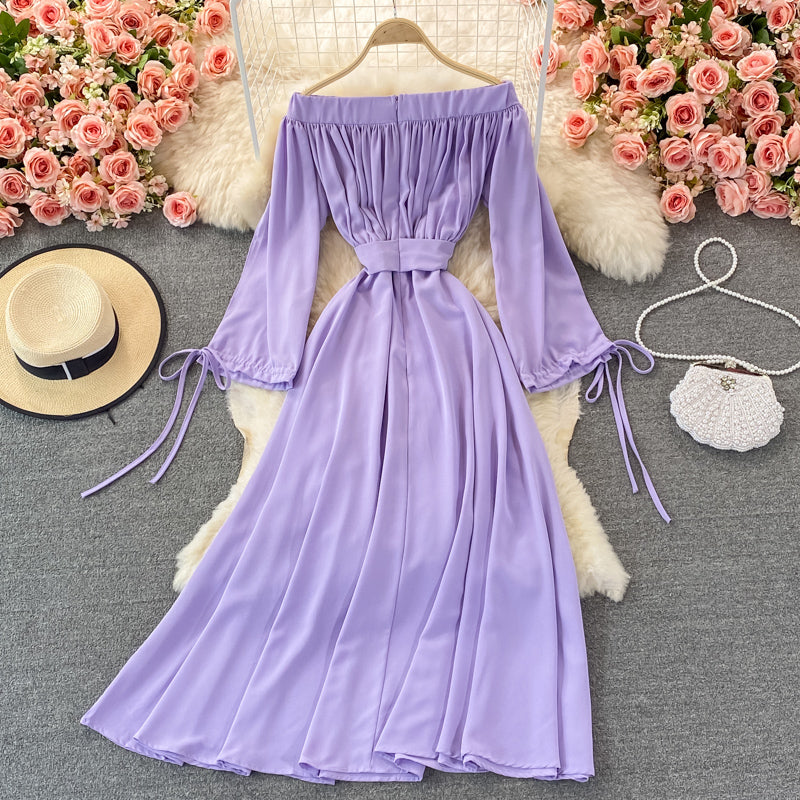 Robe mignonne à manches longues en coupe A, robe tendance 410