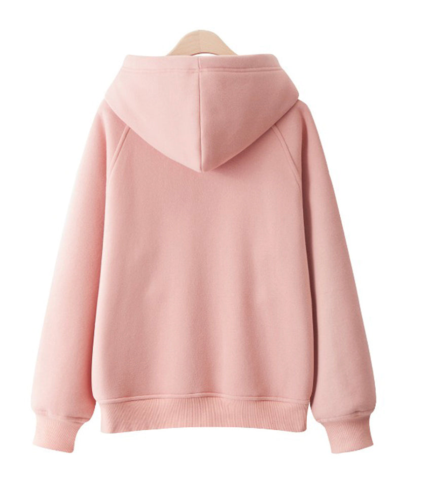 Hoodie loose plus fleece top  233