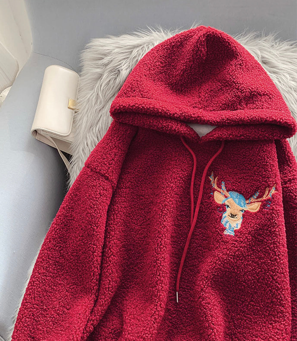 Cute lamb wool hoodie  217
