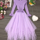 Jolie robe trapèze en tulle tricoté patchwork 204