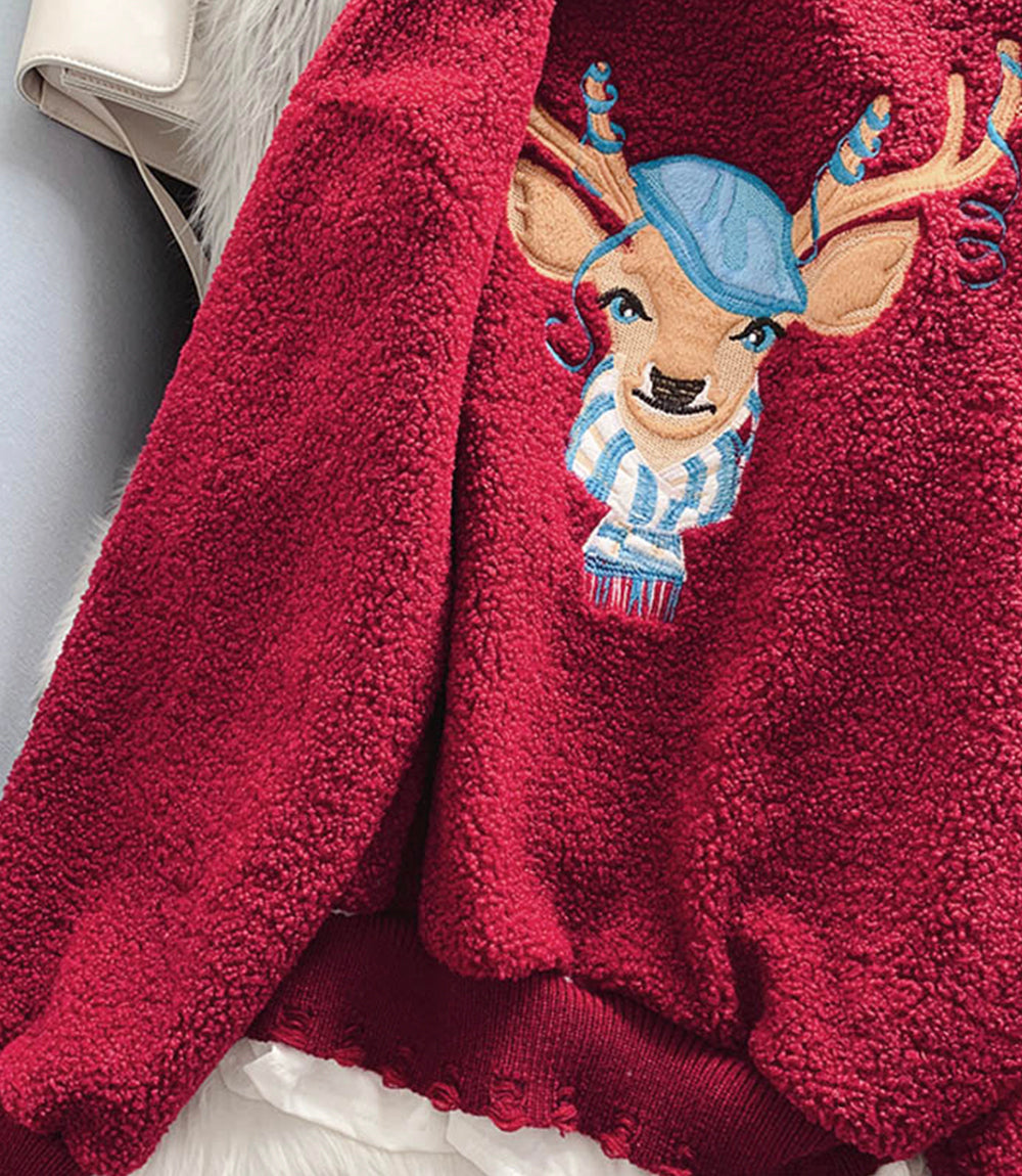 Cute lamb wool hoodie  217