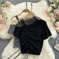 Cute one shoulder T shirt  260