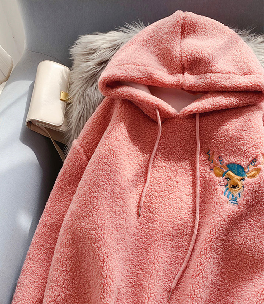 Cute lamb wool hoodie  217
