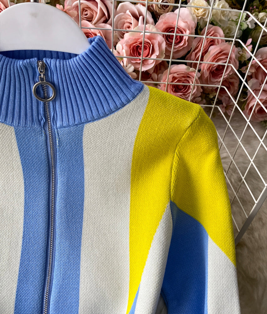 Stylish colorblock knitted dress  175