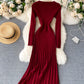 Stylish v neck sweater dress  172