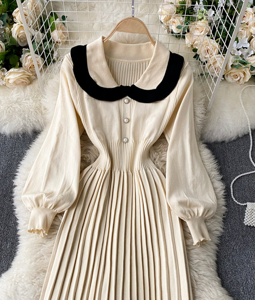 Cute long sleeve lapel sweater  174