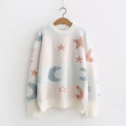 Cute round neck long sleeve sweater  165