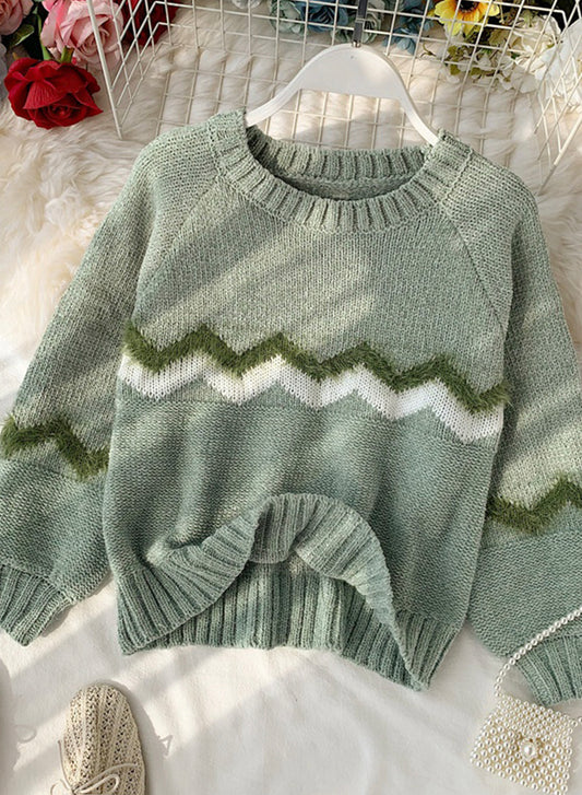 Sweater round neck long-sleeved sweater  136