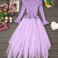 Jolie robe trapèze en tulle tricoté patchwork 204