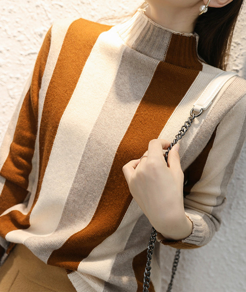 Fashionable striped long-sleeved sweater autumn sweater  106