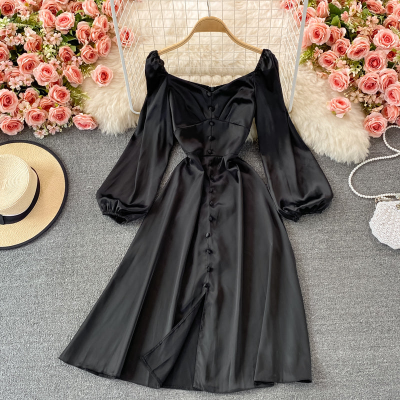 Elegant long sleeve A line dress fashion dress  433