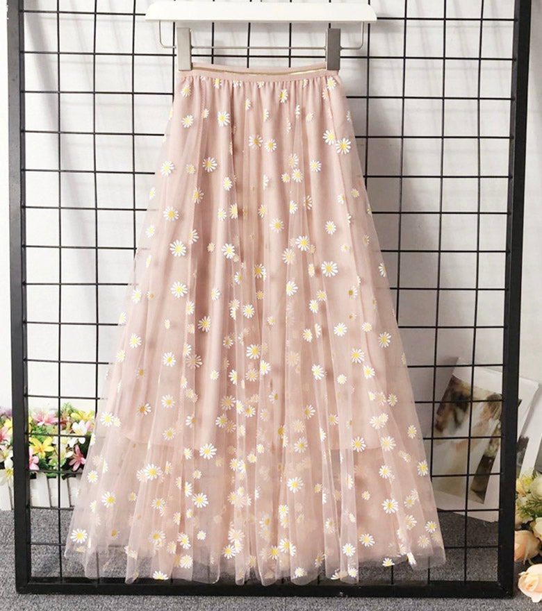 Cute A line tulle little daisy skirt  3503